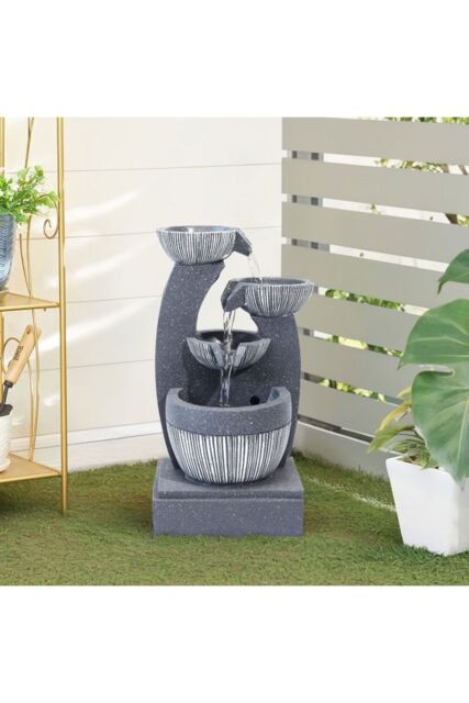 H&O Direct Solar Powered Resin Water Fountain Rockery Decoration - image 1