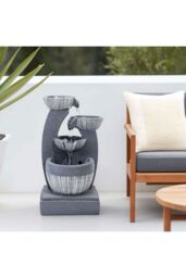 H&O Direct Solar Powered Resin Water Fountain Rockery Decoration - thumbnail 2