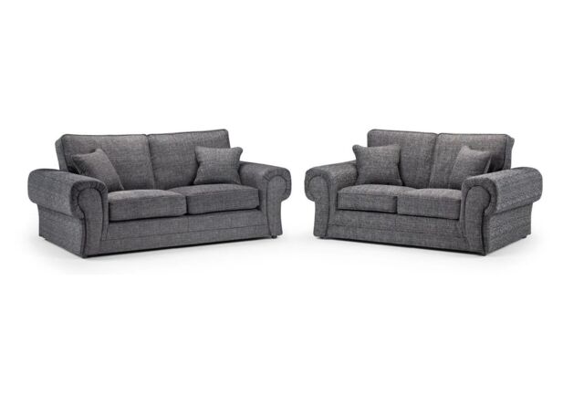 Furniture 786 Wilcot Lisbon Fabric 3+ 2 seater Sofa Set in Grey - image 1