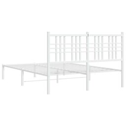 Berkfield Home Metal Bed Frame without Mattress with Headboard White 140x200cm - Size: 140x200 cm - thumbnail 6