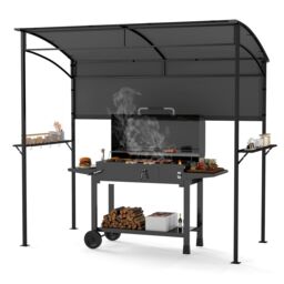 Costway 239 x 108 cm Grill Gazebo Outdoor Patio BBQ Canopy in Grey - thumbnail 9