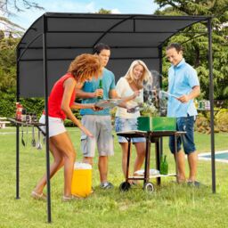 Costway 239 x 108 cm Grill Gazebo Outdoor Patio BBQ Canopy in Grey - thumbnail 4