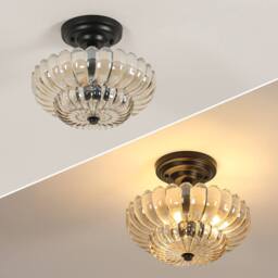 COMELY Amber Crystal Ceiling Lights, E27 Vintage Crystal Chandelier, E27 Base - thumbnail 9