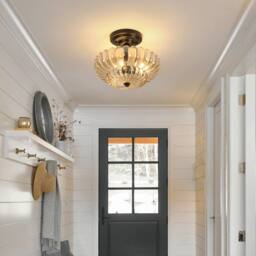 COMELY Amber Crystal Ceiling Lights, E27 Vintage Crystal Chandelier, E27 Base - thumbnail 6