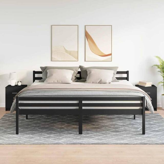 Berkfield Home Durable Bedside Cabinets 2 pcs with 2 Drawers Black 40x36x50 cm - Size: 40 x 36 x 50 cm - image 1