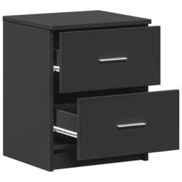Berkfield Home Durable Bedside Cabinets 2 pcs with 2 Drawers Black 40x36x50 cm - Size: 40 x 36 x 50 cm - thumbnail 5