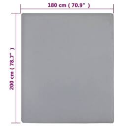 Berkfield Home Jersey Fitted Sheets 2 pcs Grey 180x200 cm Cotton - thumbnail 5