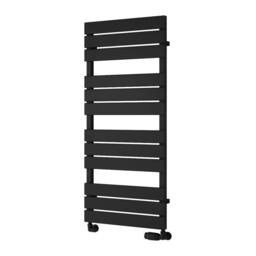 Bathroom Kingdom Avola Black Designer Flat Panel Heated Towel Rail 1124x500