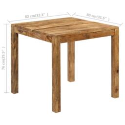 Berkfield Home Beautiful Dining Table Solid Mango Wood 82x80x76 cm in Brown - Size: 82 x 80 x 76 cm - thumbnail 9