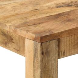 Berkfield Home Beautiful Dining Table Solid Mango Wood 82x80x76 cm in Brown - Size: 82 x 80 x 76 cm - thumbnail 4