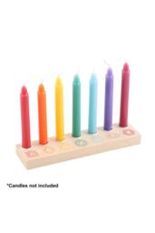KDMD Seven Chakras Wooden Candle Holder - Balance & Serenity Decor in Beige - thumbnail 3