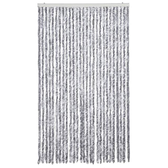 Berkfield Home Insect Curtain White & Grey 118x220 cm Chenille - image 1