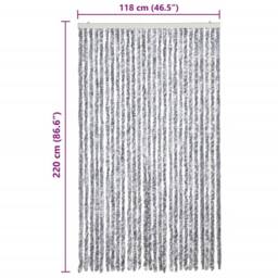 Berkfield Home Insect Curtain White & Grey 118x220 cm Chenille - thumbnail 7