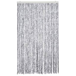 Berkfield Home Insect Curtain White & Grey 118x220 cm Chenille - thumbnail 1