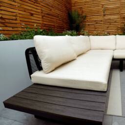 Modish Furnishing Naples Cream Aluminium 5 Seater Modular Corner Sofa Lounge Garden Set - thumbnail 3