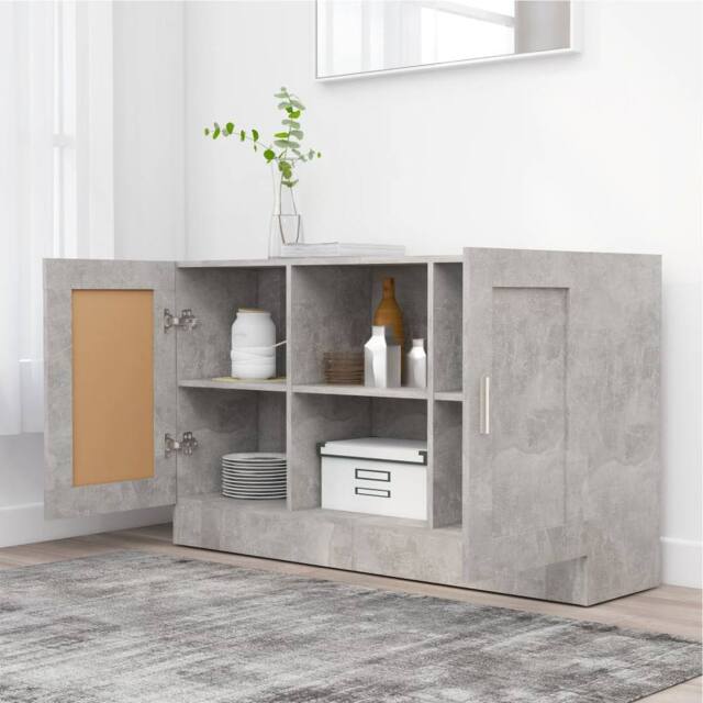 Berkfield Home Sideboard Concrete Grey 120x30.5x70 cm Engineered Wood - image 1