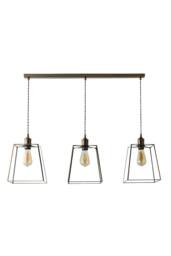 ValueLights Susie Glass Lantern Lamp Shade 3 Drop Diner Ceiling Pendant Light in Bronze - thumbnail 6