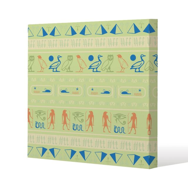 Benjamin Tate Design Hieroglyphic egyptian language symbols (Canvas Print) / 127 x 127 x 4cm in Natural - Size: 127 x 127 x 4 cm - image 1