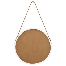 Berkfield Home Wall Mirror with Strap 40 cm White - thumbnail 5