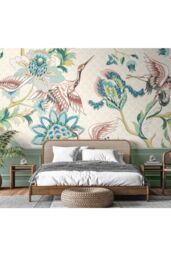 Origin Murals Cranes in Flight Wall Mural in Cream - Size: W300 cm x H240 cm - thumbnail 1