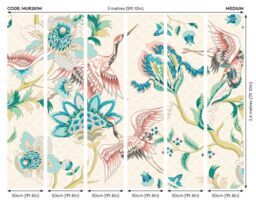 Origin Murals Cranes in Flight Wall Mural in Cream - Size: W300 cm x H240 cm - thumbnail 3