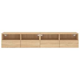 Berkfield Home TV Wall Cabinets 2 pcs Sonoma Oak 80x30x30 cm Engineered Wood in Light Tan - Size: 80 x 30 x 30 cm - thumbnail 8