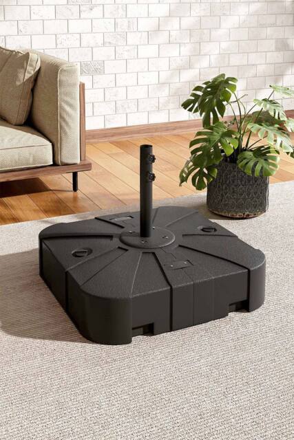 Living and Home HDPE Square Plastic Outdoor Umbrella Stand Parasol Base in Black - image 1