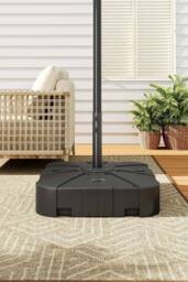 Living and Home HDPE Square Plastic Outdoor Umbrella Stand Parasol Base in Black - thumbnail 2