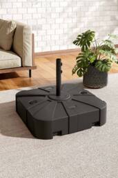 Living and Home HDPE Square Plastic Outdoor Umbrella Stand Parasol Base in Black - thumbnail 1