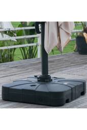 Living and Home HDPE Square Plastic Outdoor Umbrella Stand Parasol Base in Black - thumbnail 6