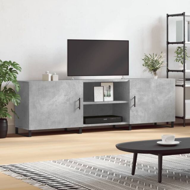 Berkfield Home TV Cabinet Concrete Grey 150x30x50 cm Engineered Wood - Size: 150 x 30 x 50 cm - image 1