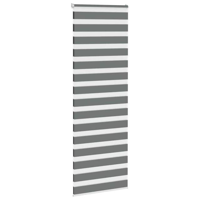 Berkfield Home Elegant Zebra Blind Dark Grey 85x230 cm Fabric Width 80.9 cm Polyester - image 1