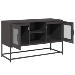 Berkfield Home TV Cabinet Black 100.5x39x60.5 cm Steel - thumbnail 6