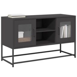 Berkfield Home TV Cabinet Black 100.5x39x60.5 cm Steel - thumbnail 1