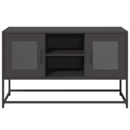 Berkfield Home TV Cabinet Black 100.5x39x60.5 cm Steel - thumbnail 5