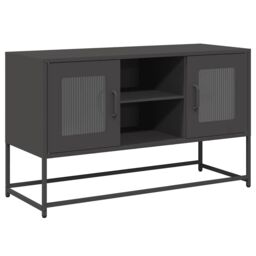 Berkfield Home TV Cabinet Black 100.5x39x60.5 cm Steel - thumbnail 2