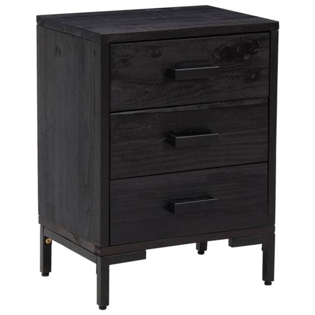 Berkfield Home Beautiful Bedside Cabinets 2 pcs Black 40x30x55 cm Solid Wood Pine - Size: 40 x 30 x 55 cm - image 1