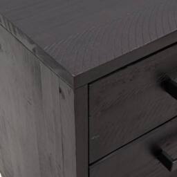 Berkfield Home Beautiful Bedside Cabinets 2 pcs Black 40x30x55 cm Solid Wood Pine - Size: 40 x 30 x 55 cm - thumbnail 7