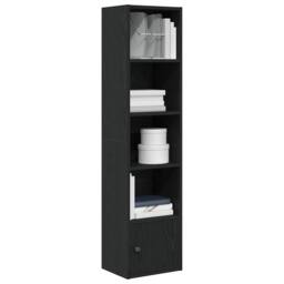 Berkfield Home Durable Bookcase Black Oak 31x24x127 cm Engineered Wood - Size: 31 x 24 x 127 cm - thumbnail 2