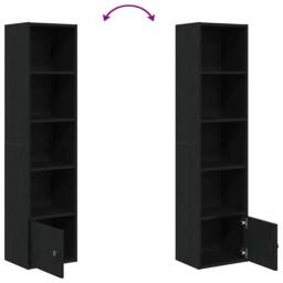 Berkfield Home Durable Bookcase Black Oak 31x24x127 cm Engineered Wood - Size: 31 x 24 x 127 cm - thumbnail 7