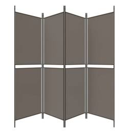 Berkfield Home 4-Panel Room Divider Anthracite 200x200 cm Fabric in Black - thumbnail 5