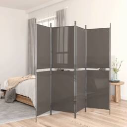 Berkfield Home 4-Panel Room Divider Anthracite 200x200 cm Fabric in Black