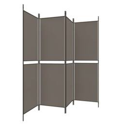 Berkfield Home 4-Panel Room Divider Anthracite 200x200 cm Fabric in Black - thumbnail 4