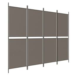 Berkfield Home 4-Panel Room Divider Anthracite 200x200 cm Fabric in Black - thumbnail 2