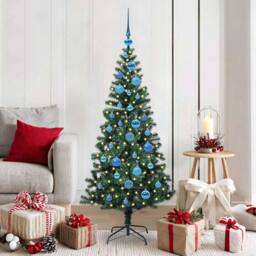 Berkfield Home Artificial Pre-lit Christmas Tree Green 150 cm PVC & Metal