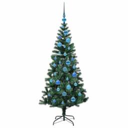 Berkfield Home Artificial Pre-lit Christmas Tree Green 150 cm PVC & Metal - thumbnail 4