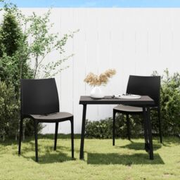 Berkfield Home Garden Chairs 2 pcs Anthracite 50x46x80 cm Polypropylene in Black - Size: 50 x 46 x 80 cm - thumbnail 1