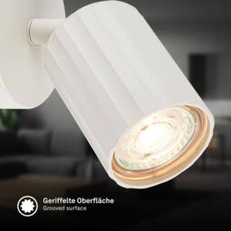 BRILONER Off White Metal Wall Lamp GU10 Single Spot Light Reading Spotlight - thumbnail 4