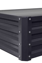 Living and Home L-Shaped Galvanized Steel Raised Garden Bed Charcoal Black - thumbnail 6