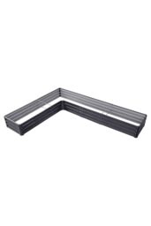 Living and Home L-Shaped Galvanized Steel Raised Garden Bed Charcoal Black - thumbnail 4